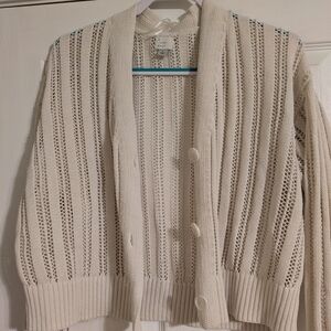 a new day Women's Ivory Open-Knit Cardigan